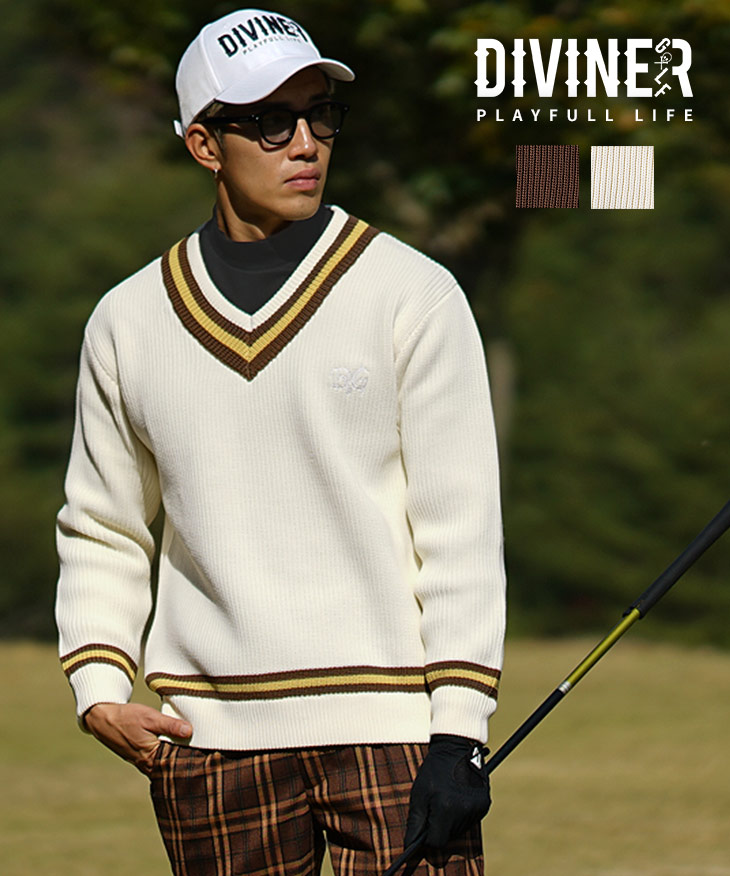 楽天市場】【DIVINER GOLF】ゴルフ セーター メンズ ゴルフ