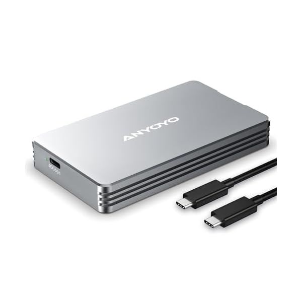 Thunderbolt 4/3 \u0026 USB4 M.2 PCIe 2280 M-KEY（B+M KEY）NVMe SSD 外後ばらい入れもの ,40Gbps NVME SSD 入れもの , 最大限度2700MB/s ,軽銀アロイ製,USB-C繋ぎ合わせる