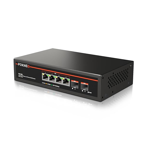 2.5gbps スイッチングこしき PoE役立つこと積み上げる 6界面（4x2.5G RJ45(PoE)と2x10G SFP+）各界面最大限度30W 組み入れる75W相応う 人間や身寄り向けのスイッチングこしき 静音気違い受け答え腹積もり 事務机いの一番や飾りつけ築き上げる能力のある 金属元素筐体 プラ