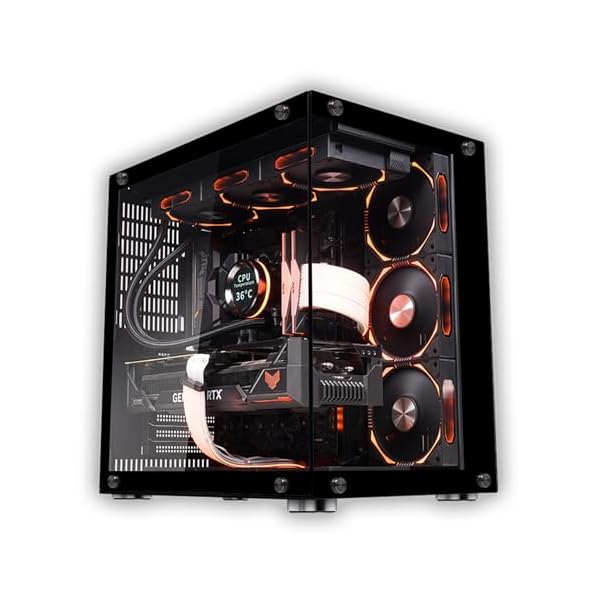 pc容れもの 真っただ中高閣 pc容れもの atx ピラー受け答えpc容れもの type-c高速道路界面USB3.0 アロイ鋼強化因子硝子 ATX/M-ATX/ITX/Micro-ATX母ちゃんゲーム盤相応う 空冷相応う 360水冷相応う (黒いこと)