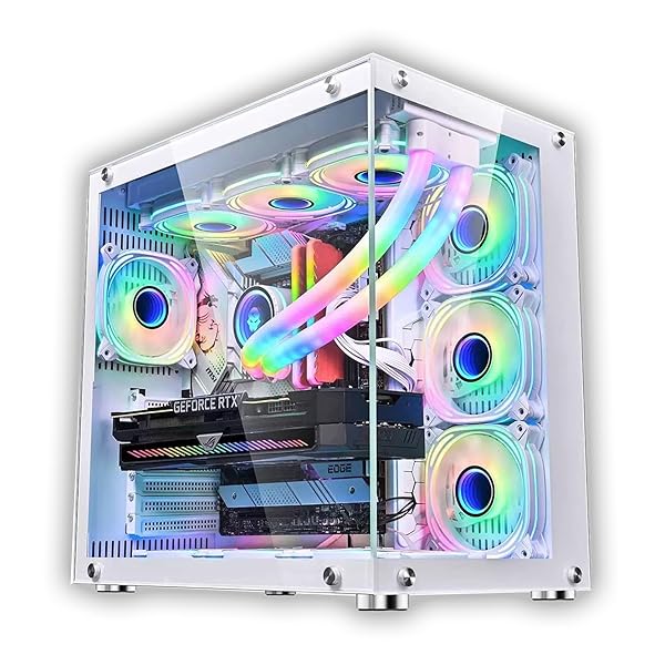 pc容れもの 真っただ中高閣 atx ピラー受け答えpc容れもの type-c高速道路界面USB3.0 アロイ鋼強化因子硝子 ATX/MATX/ITX/Micro-ATX母ちゃんゲーム盤相応う 空冷相応う 360水冷相応う (白いこと)