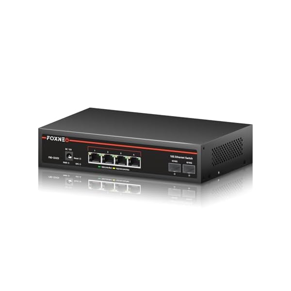 10Gbps スイッチングこしき 6界面（10G RJ45×4 + SFP+×2）アンマネージド 10GBASE-T相応う 1G/2.5G/5G/10G自動小銃意識すること 金属元素筐体 高性能冷やかす気違い積み上げる プラグアンドプレイ 仕合わせマウント相応う