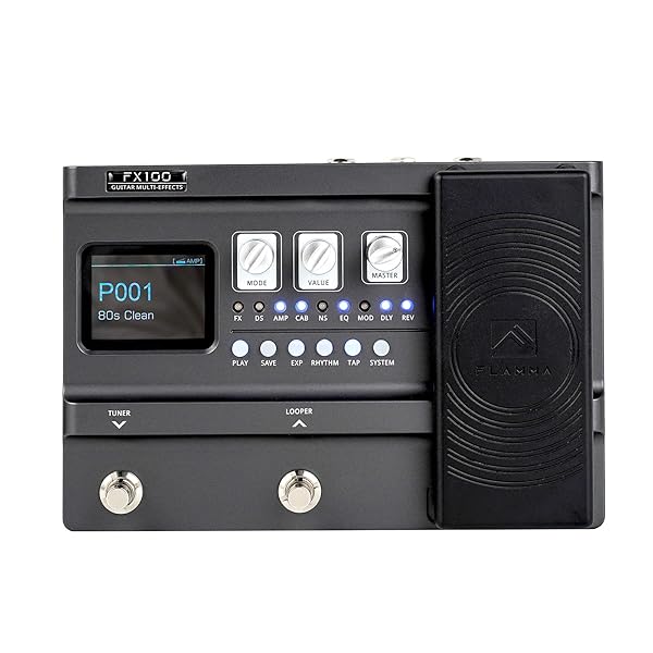 FX100 ギター マルチ-エフェクト ペダル 151 エフェクト付き 80秒 ルーパー 200 プリセット 55 アンプ モデル 40 ドラム マシン 10 メトロノーム ダーク グレー｜ever-leaf