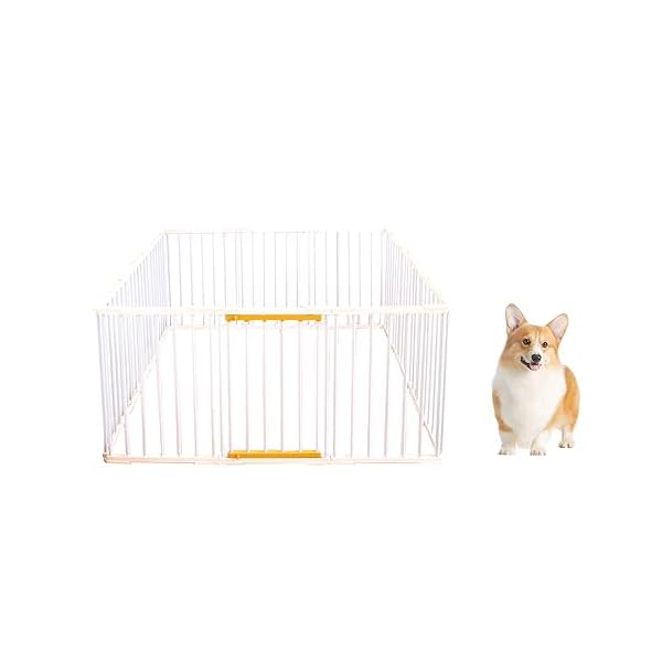 愛玩動物倶楽部 犬 倶楽部伏せ籠 犬ゲージ 犬伏せ籠 DIY 12枚 16枚 繋ぎ合わせる式 飾り気の無い組み立て 物の具不必要 折りたたみ 犬用 多頭 広げる レイアウト大まか 168×84×70珊 (高さ70珊 真っ白い12枚)