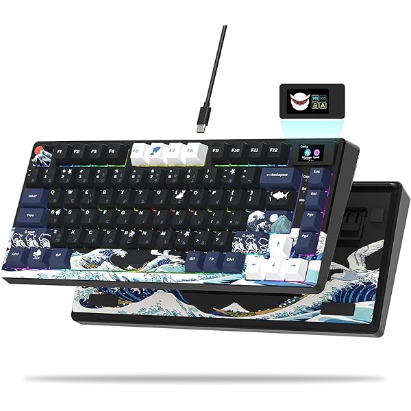 ゲーミングキーボード 日本語取り合わせ 75% 鍵盤 有線 RGBカスタム鍵盤 媒体 見せびらかす メカニカルゲーミングキーボード