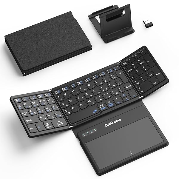 【最新型】 鍵盤 bluetoothと24GHzUSB無線電話 折り畳み式 JIS標準尺度日本語割りつける 大型タッチパッド