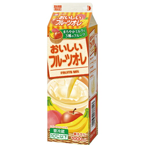 楽天市場】メイトー協同乳業 おいしいフルーツオレ 1000ml×12個 【冷蔵