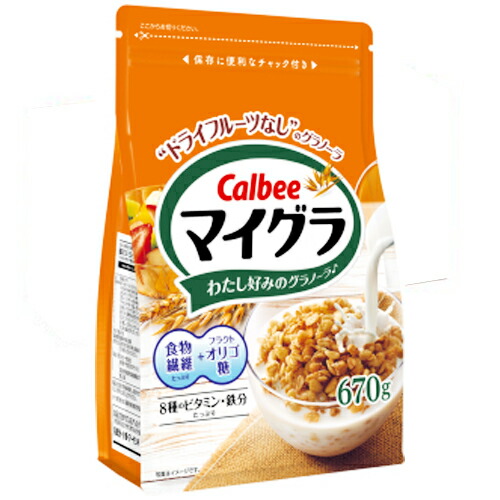 【全商品ポイント１０倍 7/19(日)20:00～7/20(月)23:59】カルビー マイグラ 670g&times;6個&times;2セット　フルグラ/シリアル/朝食/健康/ヘルシー/オーツ麦/朝ごはん/朝食プロジェクト｜ディスカウントストア　てんこもり