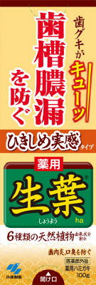 小林製薬  ひきしめ実感 薬用生葉  １００ｇ×96個【貨物輸送無料】【口述試験】【歯みがき】【歯刷子】