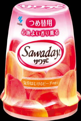 小林製薬 サワデー　気分はじけるピーチの香り　替 １４０ｇ×48個【送料無料】【消臭剤】【芳香剤】