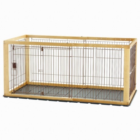 リッチェル 木製スライドペットサークル 広広とした 自然的(1台)