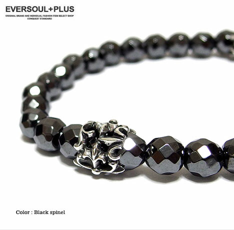 Eversoul Plus Black Spinel Bracelet Mens Silver 925 Charms Black Spinel Bracelet Mens Silver 925 Charms