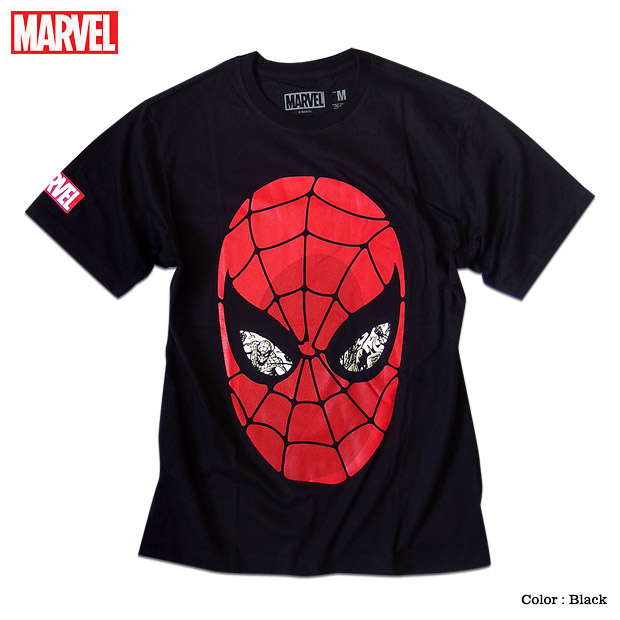 楽天市場 マーベル ｔシャツ 半袖 スパイダーマン プリント キャラクター Marvel アメコミ Tシャツ グッズ メンズ キャラクター 黒 ブラック アベンジャーズ Eversoul Plus 公式 メンズ通販