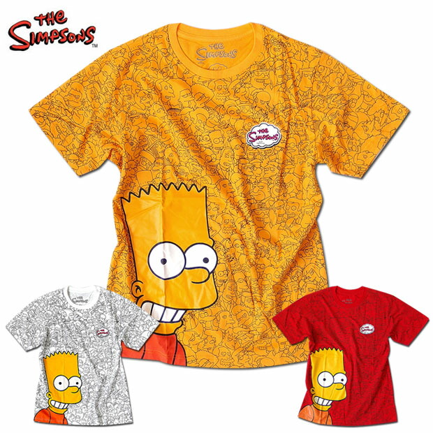 楽天市場 シンプソンズ ｔシャツ メンズ 総柄 黄色 イエロー 半袖 The Simpsons キャラクター グッズ 派手 ザシンプソンズ アメコミ Eversoul Plus 公式 メンズ通販