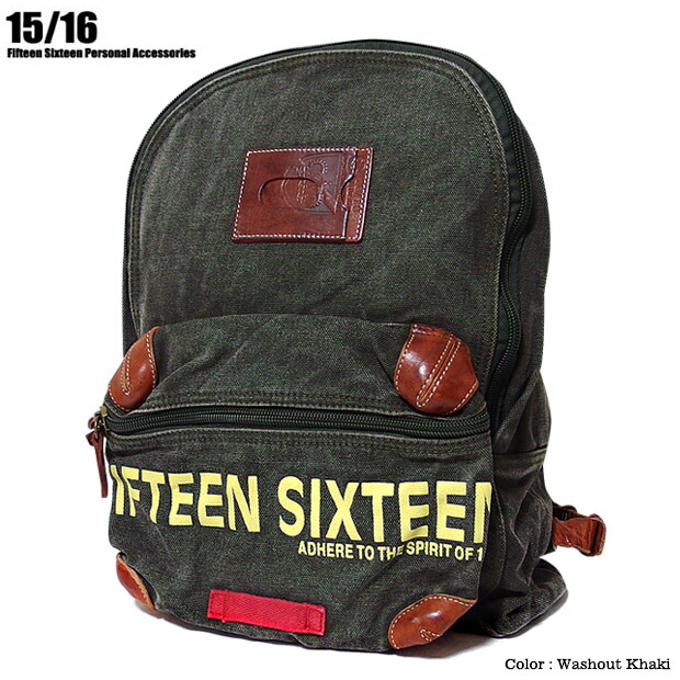 リュックサック デイバッグ ビンテージ レザー 革 メンズ ミリタリー 送料無料 リュック 送料無料 おしゃれ デイバッグ Fifteen Sixteen アーミー バックパック ビンテージ カーキ キャンバス Eversoul Plus 公式 メンズ通販部分的に本革レザーを使用した高級感溢れる