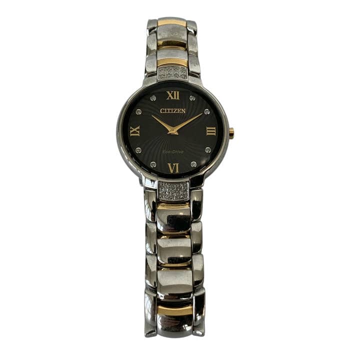 【中古】CITIZEN シチズン Eco-DRIVE エコドライブ 8P ダイヤベゼル EX-1464-54E レディースウォッチ 腕時計｜Every.every　店