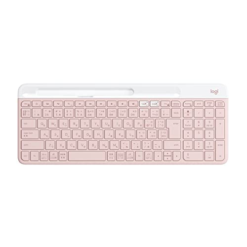 Logicool(ロジクール) 静音 Bluetooth 無線電話鍵盤 K580RO サクラ色 超薄型 小型 Unifying テンキー
