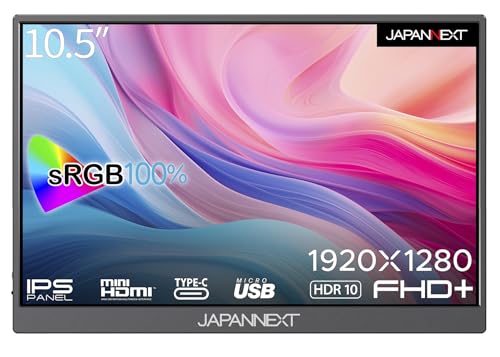 JAPANNEXT 10.5インチ IPSパネル フルHD+(1920x1280)解像度 モバイルモニター JN-MD-IPS105FHDPR 14,294円