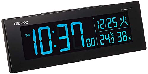 セイコークロック 目覚まし時計 電波 デジタル 交流式 カラー液晶 シリーズC3 黒 DL305K SEIKO 本体サイズ:7.3×22.2×4|エブリデイ・ダイレクト