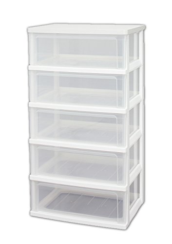 アイリスオーヤマ 用だんす 5段 届いてすぐ使える成し遂げる品 広々とした 日本製 幅55.6×奥ぶかさ41×高さ101.8糎 白いこと/読みやすい 白 ホワイ