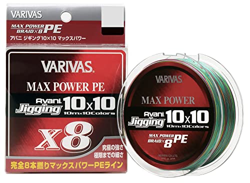 VARIVAS(バリバス) PEライン アバニ ジギング10×10 マックスパワーPE X8 300m 1.5号 28.6lb 8本 10色