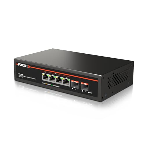 FOXNEO 2.5gbps スイッチングハブ PoE機能搭載 6ポート（4x2.5G RJ45(PoE)と2x10G SFP+）各ポート最大3