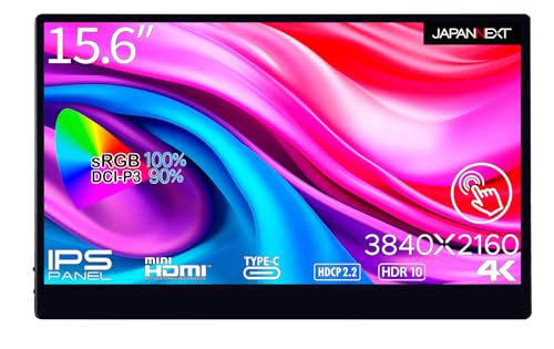 JAPANNEXT 15.6in タッチパネル積み上げる 4K(3840x2160)解像力 移動性管する JN-MD-IPS1563UHDR-T
