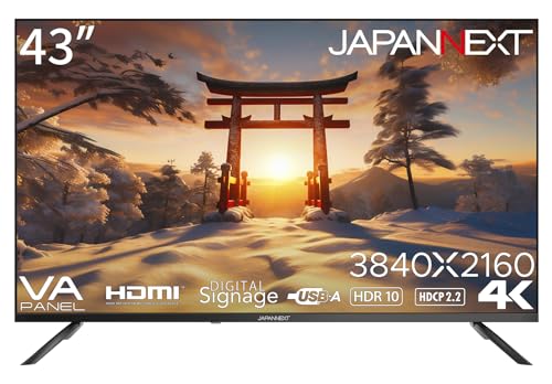 JAPANNEXT 43in 大型 管する 4K UHD 3840x2160解像力 VA 見せびらかす デジタル サイネージ (HDMI/ス