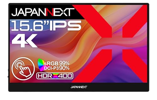 JAPANNEXT 15.6in 移動性管する IPS ダイアログボックス 4K UHD 3840x2160解像力 (USB/Type C/MAC P