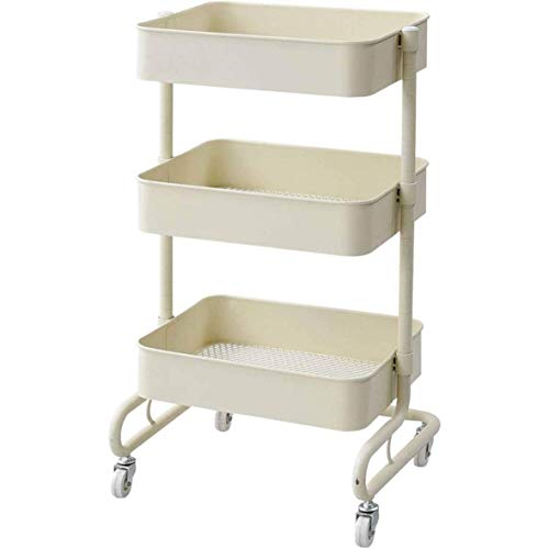 山善(YAMAZEN) キッチンワゴン 高さ調節可能 全体耐荷重60kg メッシュタイプ キャスター付き 幅46&times;奥行38&times;高さ81cmg バス｜エブリデイ・ダイレクト