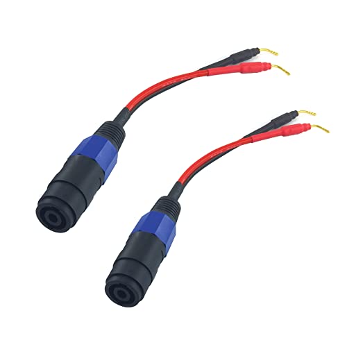 WJSTN バナナプラグからメススピコンスピーカーアダプターケーブル 2mm バナナプラグ クローズドスクリュー スピコンスピーカーへのコネクタ