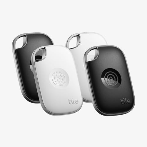 Life360 Tile Pro 蓄電池取り替えっこ可/ハイスペックモデル 黒いこと＆白いこと 4個容器に並べる/スマートトラッカー/スマートタグ/置きわすれる押しとどめる下げ札