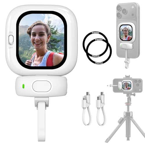 FOUNIST Vlogmate mini Phone用外カメラ自撮りモニター [充電不要]自撮りスクリーン 超薄型 iPhone スマホ 背面