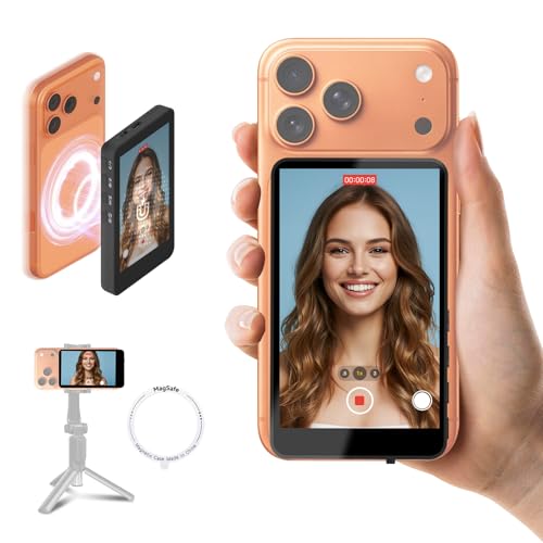 SYNCO XView スマホ用自撮り管する iPhone 17/Android相応う 取りまわし飾り気のない 4in大画面 内蔵金棒引き 音の大きさ/明るさ調