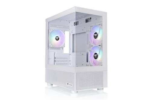 Thermaltake View 170 TG ARGB Snow Micro-ATX ミニ円柱型パソコン入れもの 白いこと CA-1Z4-00M6