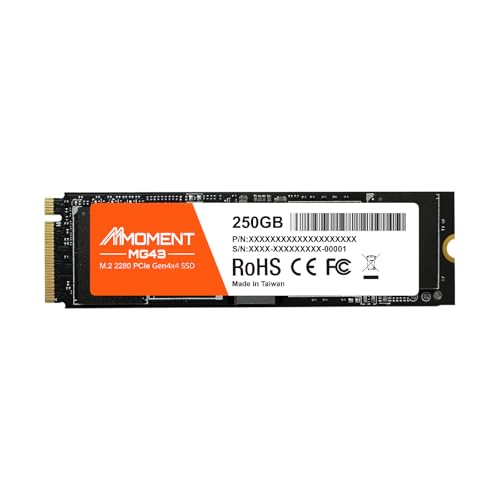 MMOMENT MG43 250GB M.2 2280 PCIe Gen4x4 NVMe1.4 内蔵SSD (読込最大4650MB/s)
