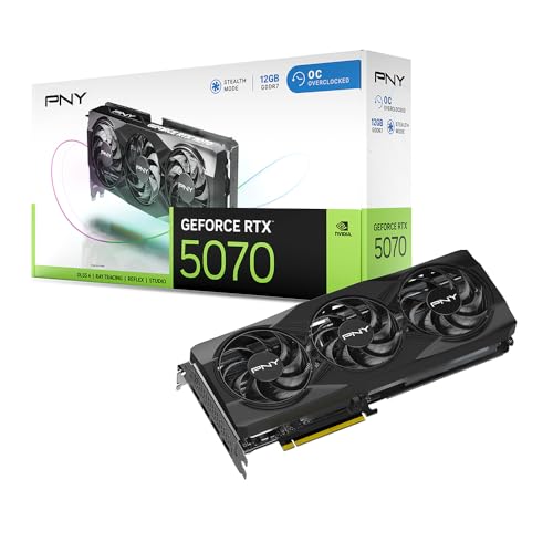 PNY GeFORCE RTX 5070 12GB Overclocked TripleFan グラフィクスゲーム盤 VCG507012TFXP