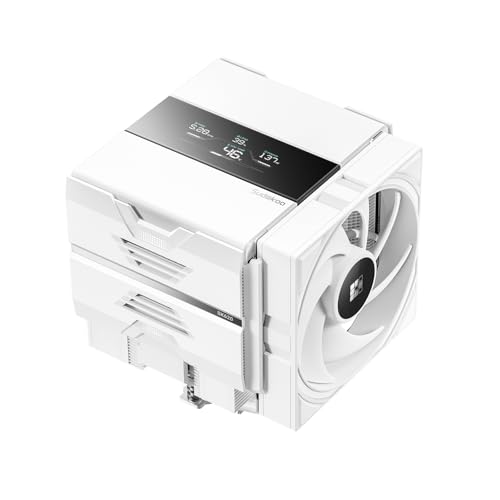 Sudokoo SK620V ホワイト AM5 空冷クーラー: AM5専用 デジタル表示付き 6ヒートパイプ デュアルタワーCPUクーラー -