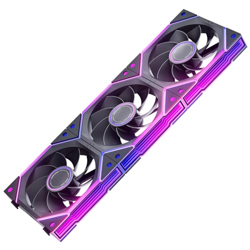 AsiaHorse NyotaUltra PCケースファン 120MM 3本 逆向(吸気) [ARGB インフィニティミラー] デイジーチェーン
