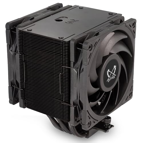SCYTHE サイズ サイドフロー型CPUクーラー MUGEN6 BLACK EDITION デュアルファン 6mm径ヒートパイプx6 SCMG