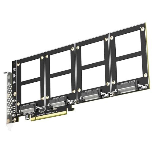 GLOTRENDS PU41 クワッド U.2 から PCIe 4.0 X16 アダプタ（PCIe 分かれ出るなし）、os 物の具経由でホンブルグ帽 U.