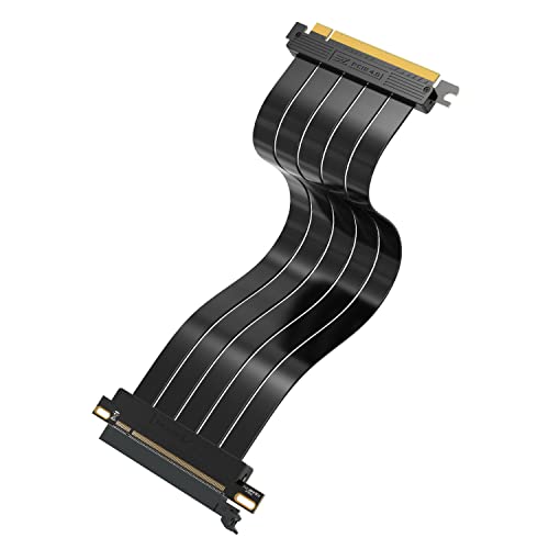 EZDIY-FAB PCIe 4.0 X16ライザーケーブル 弾丸道路遮蔽物垂直方向GPUマウント用 PCI-E Gen4相応う 取りひろげるライザーカード ス