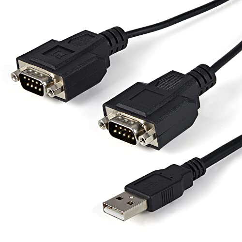 StarTech.com 2ポート増設USB 2.0 - RS232Cシリアルケーブル 1x USB A - 2x D-Sub 9ピン FTDI