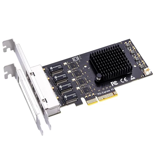 GLOTRENDS LE8445 4ポート 2.5Gb PCIe ネットワークカード（デスクトップPC用）、2500/1000/100Mbps