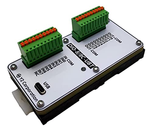 ワイツー USB 2.0相応う 不成立型デジタル入出力ゲーム盤 端子台・DIN軌跡滑りだし手合い DIO-8/8C-UBT(D)