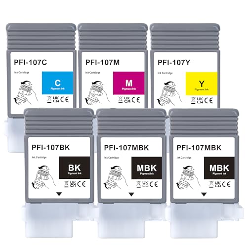 LCL Canon用 PFI-107 PFI-107MBK PFI-107BK PFI-107C PFI-107M PFI-107Y 顔料 （6