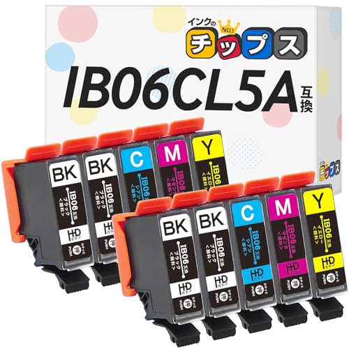 インクのチップス エプソン用 IB06(メガネ) 互換 IB06CL5A 4色5本×2セット 顔料インク 互換インクカートリッジ <発色の良いH