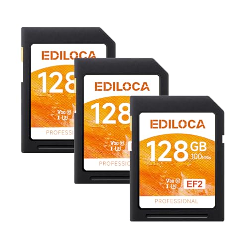 Ediloca EF2【3枚セット】128GB SDカード UHS-I Class10 U3 V30 高速 最大読取速度 100MB/s 最大書