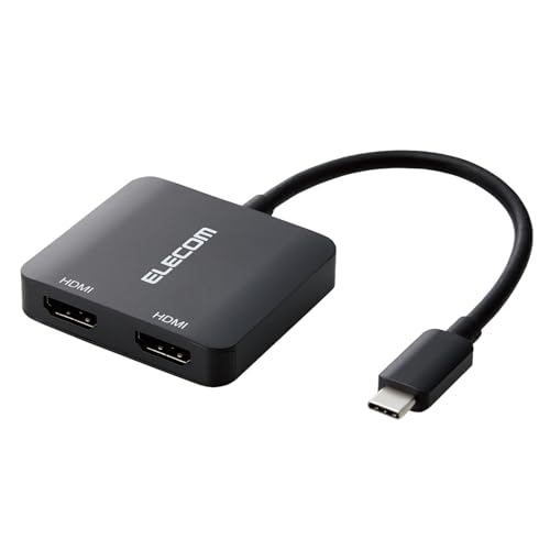 エレコム usb c 変換アダプタ Type-C to HDMI (2ポート) 4K(3840×2160px)/60Hz マルチディスプレイ ミ
