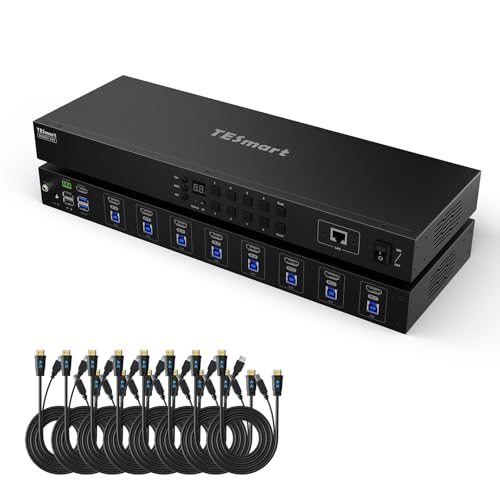 TESmart USB3.0 HDMI KVM取り替えっこ 8インプット1最終生産物 4K@60サイクル KVMうつり変わり器 8界面 マイコン8台管する1台うつり変わり